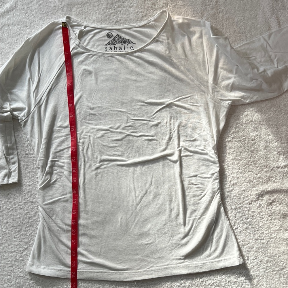 Sahalie Classic White 3/4 Sleeve Tee, L - Picture 7 of 9